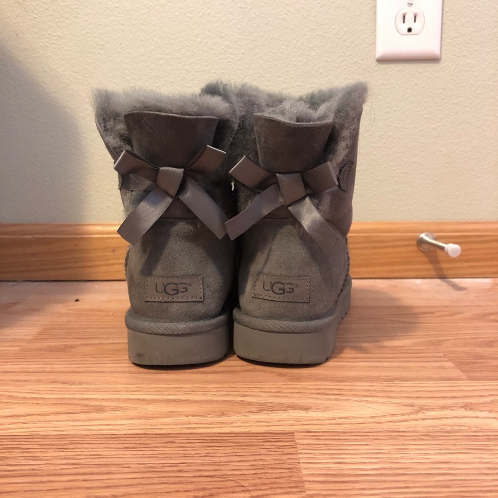 Grey Bailey Bow Ugg Boots